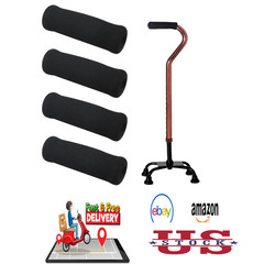 Cane Hand Grips Foam Replacement Set of 4 for Offset Canes Safety Comfort