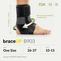 BraceUP Ankle Brace, Relieves Pain, Enhances Stability, for Sprains & Tendonitis
