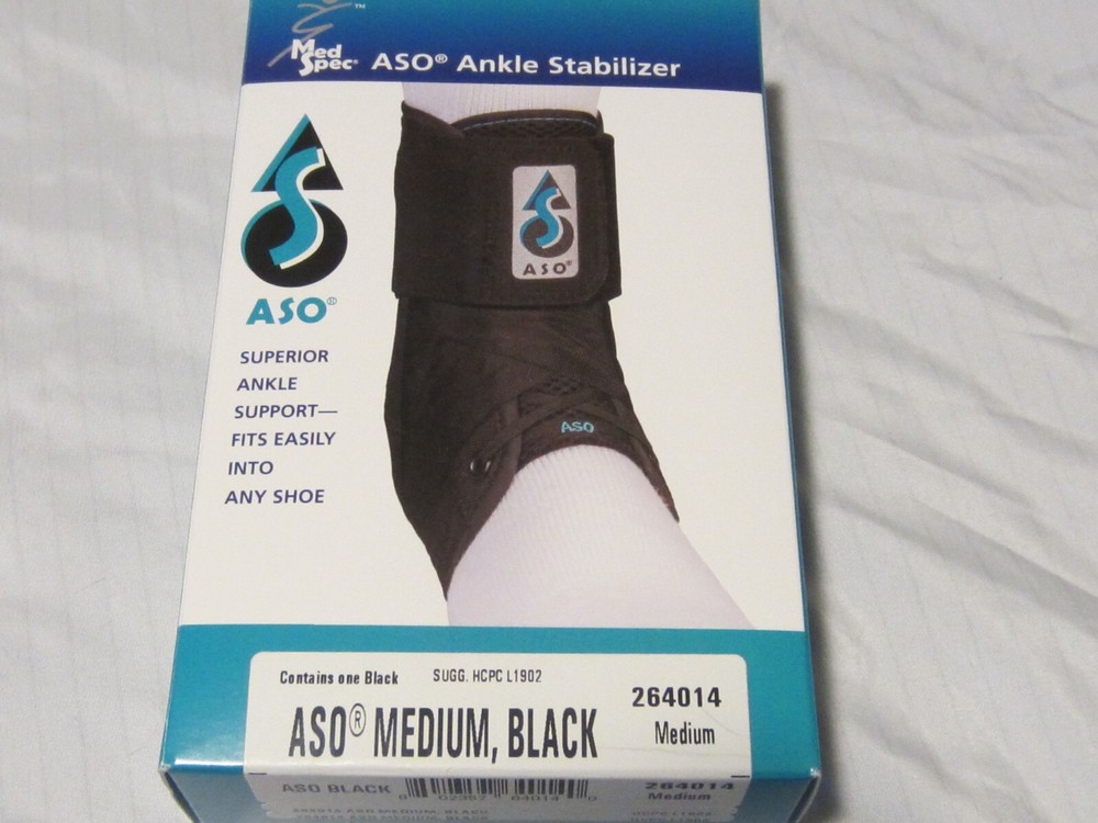 Med Spec ASO Ankle Stabilizer – Black, Size Medium