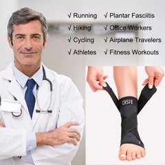 Ankle Brace Support Compression Sleeve Plantar Fasciitis Pain Relief Foot Wrap