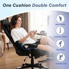BANKQF Seat Cushion for Office Chair and Car, Ergonomic Memory Large, Black