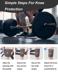 Adjustable Knee Brace with Stabilizers and Gel Pad for Pain Relief