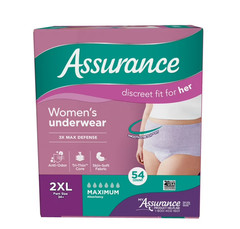 Assurance Women’s Incontinence & Postpartum Underwear, 2XL, Absorb(54 Count)