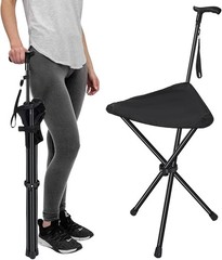 Cane with Seat Folding Lightweight, Adjustable Height 34.2″-39.7″ Walking Stick