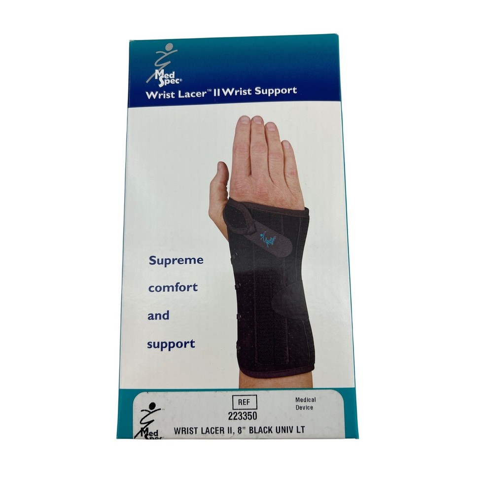 Med Spec Wrist Lacer II 8″ Black Universal Left Hand Wrist Support 223350 NEW