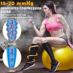 Closed Toe Zipper Compression Socks,3 Pairs 15-20mmHg Cycling,Athletic Men Women
