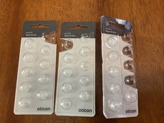 3 Pack Oticon miniFit 8mm Open Domes For Hearing Aids. 24 Domes Total.