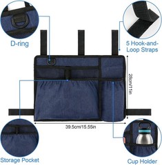 Waterproof Dark Blue Walker Bag with Cup Holder – Large Capacity & Multi-Pocket