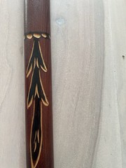 Vintage Polish Folk Art Zakopane Hand Carved Wood Walking Cane Axe Hatchet