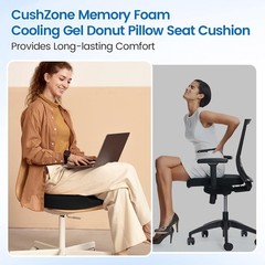 Donut Pillow for Tailbone Pain, Hemorrhoids – Cooling Gel Memory Foam Chair Seat