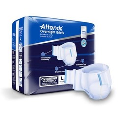 Attends Overnight Briefs Adult Unisex Tab Close Disposable Heavy Absorb Large 56