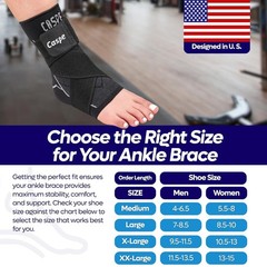 Caspe 2X Ankle Support Brace Compression Sleeve Socks Elastic Foot Pain Relief