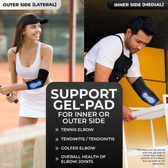 DR. BRACE® Elite Elbow Brace Support, Breathable Medium, Black