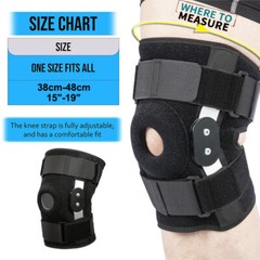 Hinged Knee Brace Sleeve Compression Support Meniscus Joint Pain Arthritis Sport
