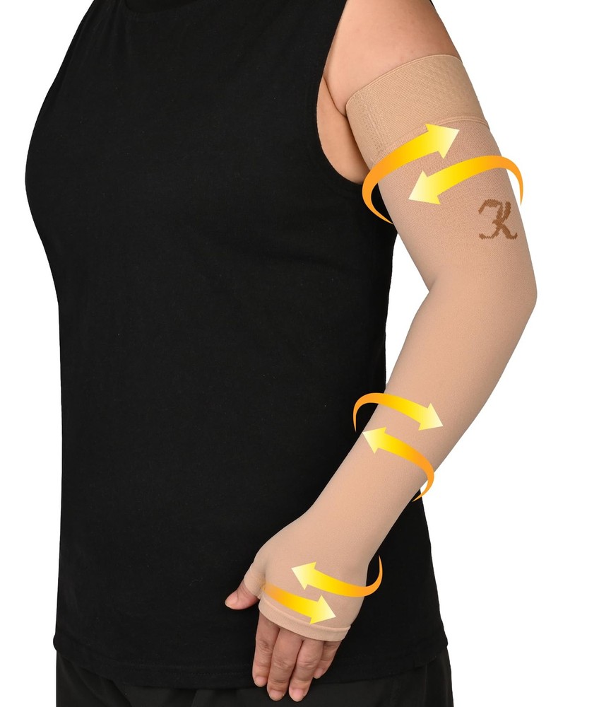 KEKING Lymphedema Compression Arm Sleeve with Gauntlet for Women Men, 20-30 m…