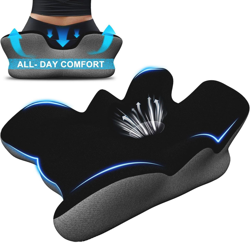 Seat Cushion for Hip Coccyx Pressure Relief, 6In Thick Extra Large Ergonomic