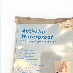 Anti-slip Waterproof Reusable Cast Protector, Adult Wide Half Leg, Clear/Blue