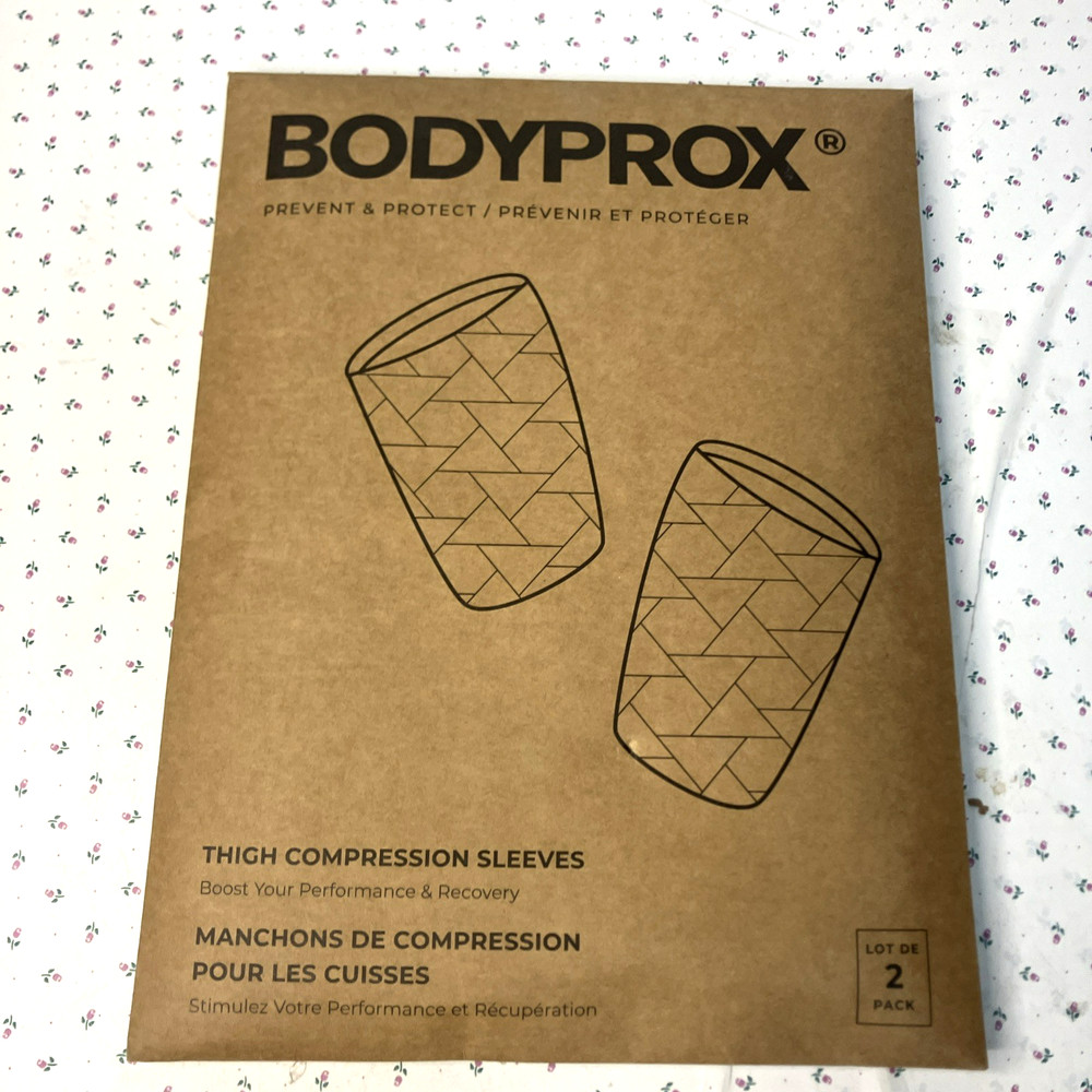 New In Packaging BodyProx Black Thigh Compression Sleeves 1 Pair Medium