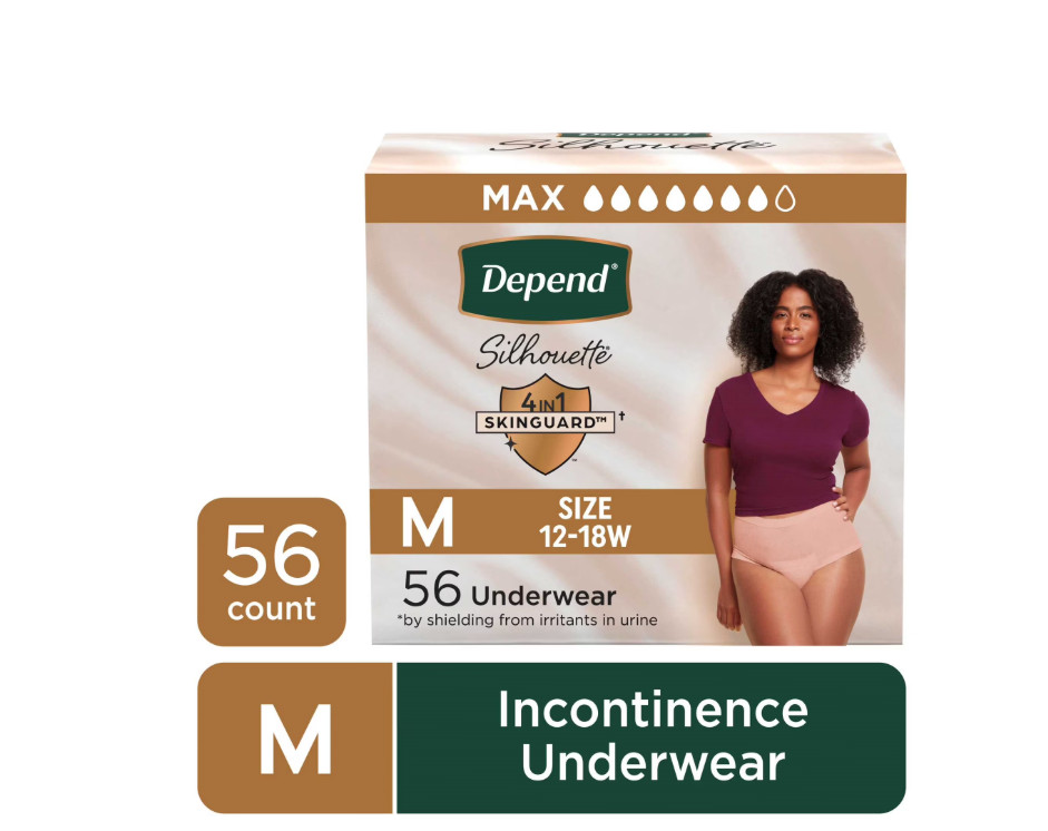 Depend Silhouette Postpartum Bladder Leak Underwear M 56 Count Women