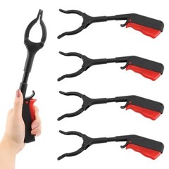 Short Grabber Reacher Tool, 4pcs 30cm/12inch Small Grabber Reacher Black Red