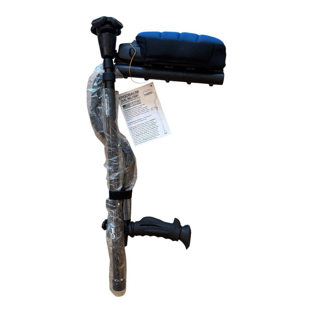 Single Ergobaum Dual-Military Ergonomic Crutches Underarm Pads Carbon Fiber