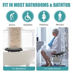 Folding Shower Chair Seat,Height Adjustable Shower Chair