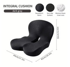 Memory Foam Seat Cushion w/Lumbar Support Pillow for Back & Sciatica Pain Relief
