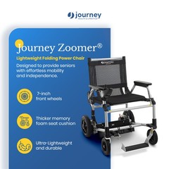 Journey Zoomer Electric Power Chair, Foldable Powered Wheelchair, TSA-Compliant