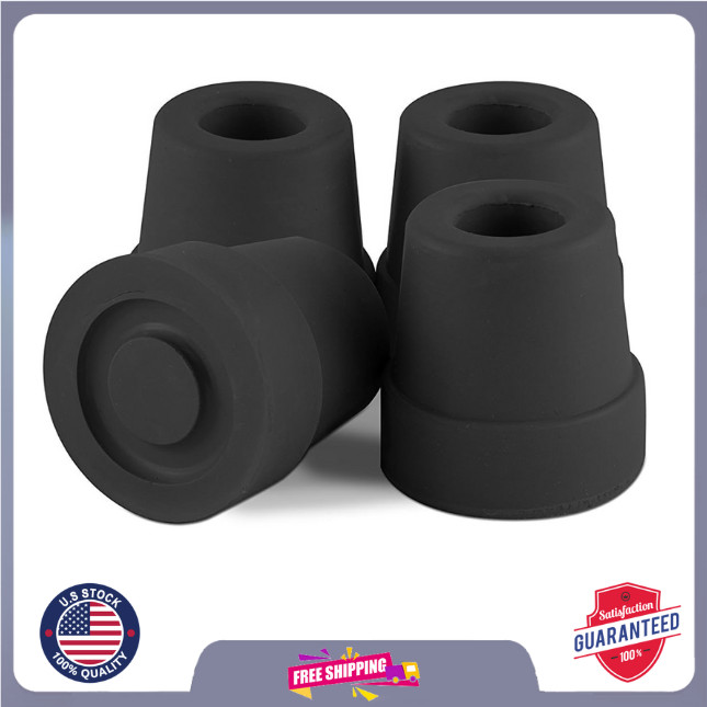 DMI Durable Replacement Quad Cane Tips, FSA and HSA Eligible 1/2 Inch, Pack of 4