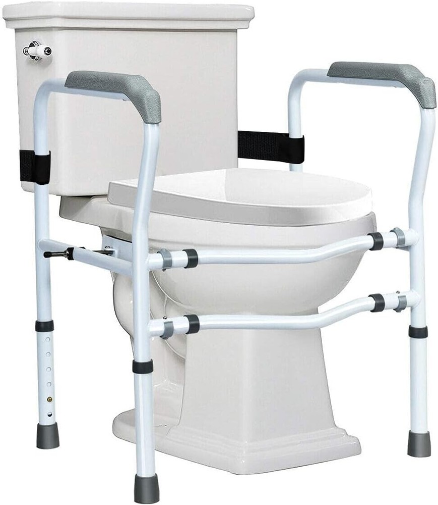Toilet Safety Rail Free Standing Safety Assist Frame W/ 360°Rotatable