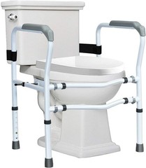 Toilet Safety Rail Free Standing Safety Assist Frame W/ 360°Rotatable