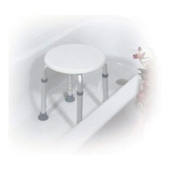 Bath Shower Stool Chair Seat Stool Adjustable Height White Non Slip Rubber Legs