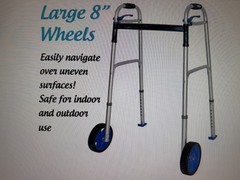 Top Glides 8 Inch Off-Road Walker Wheel Kits w/ FlexFit Walker Ski Glides Blue