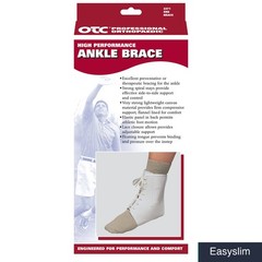 Ankle Brace Lace-Up Canvas Semi-Rigid 2X-Large White Spiral Stays