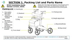 Carbon Fiber Foldable Rollator Walker Blue Color in Stock, Model Number W102