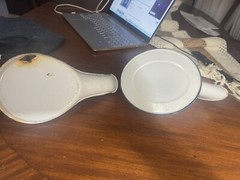 ANTIQUE VINTAGE BED PANS COLUMBIAN MADE HIS & HERS SET OF 2