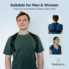 PostureUp Posture Corrector Back Support Brace for Women & One Size, Black