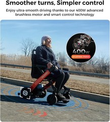 400W Paiseec Foldable Electric Wheelchair Intelligent All Terrain Rollator 300LB