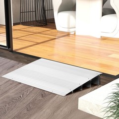4″ Door Threshold Ramp Adjustable Ramp Non-slip Surface Aluminum Door Entry Ramp