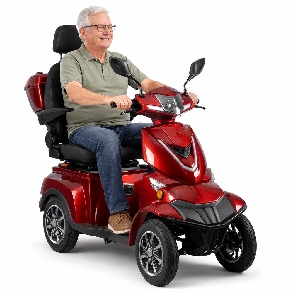 4-Wheel Electric Mobility Scooter 1000W for Adults & Seniors Top Speed 15.5mph