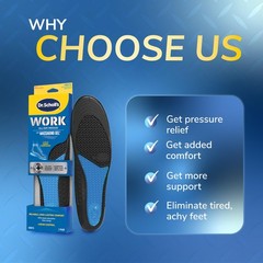 Dr. Scholl’s Work All-Day Superior Comfort Insoles 1 Pair (Pack of 2), Black