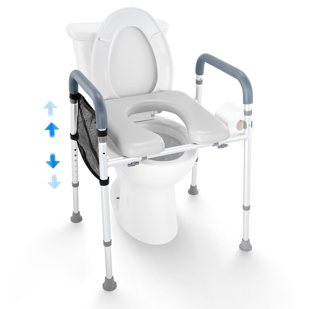 VEVOR Raised Toilet Seat 19.3″-25.2″ 350 lbs Adjustable Universal Toilet Riser