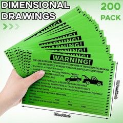 200 Pcs Adhesive Parking Violation Stickers Illegally No Parking Stickers Handic