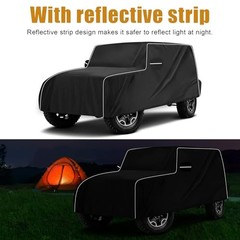 MAIKER Car Cover Waterproof All Weather Compatible with Jeep Wrangler 600D