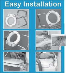 300 lbs Capacity Raised Toilet Seat with Padded Handles for Elderly Support