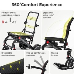 Lightweight 32Lb Foldable Electric Wheelchair Intelligent 500W All Terrain Adult