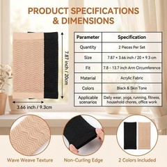 2Pairs Arm Sleeves Shaper Slimming Elastic Arm Wraps Sleeve for Girls Lose We…