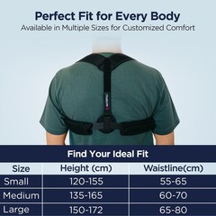 PostureUp Posture Corrector Back Support Brace for Women & One Size, Black