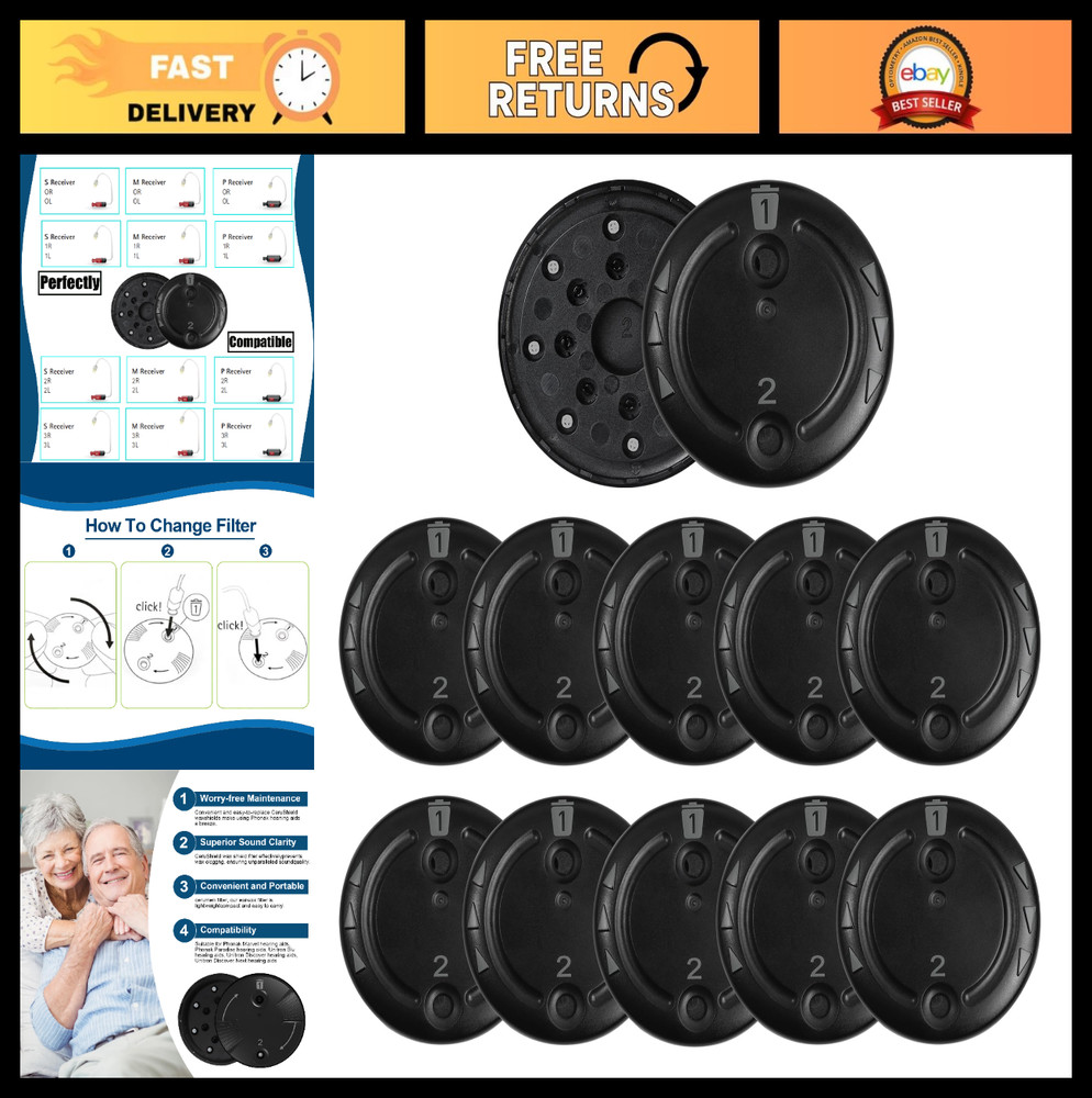 80 Pcs Hearing Aid Wax Guards Filters for Resound Widex – Cleaning Accessories