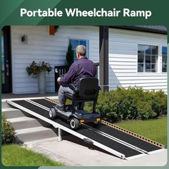 10ft Non-Slip Aluminum Wheelchair Ramp with Support Legs